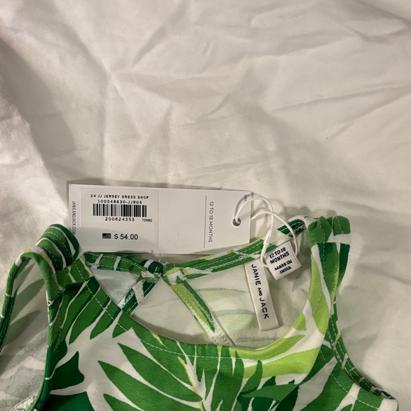Janie and Jack Tropical Green Kids Dress - Picture 2 of 3